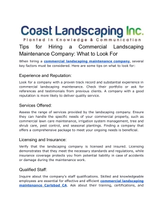 Tips for Hiring a Commercial Landscaping Maintenance Company_ What to Look For