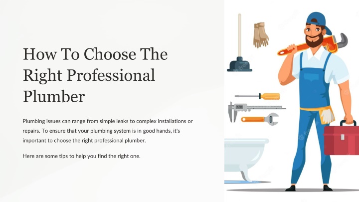 how to choose the right professional plumber
