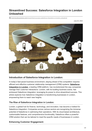 Streamlined Success Salesforce Integration in London Unleashed