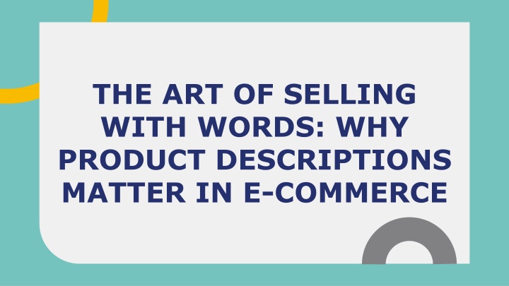 the art of selling with words why product