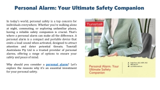 Personal Alarm Your Ultimate Safety Companion