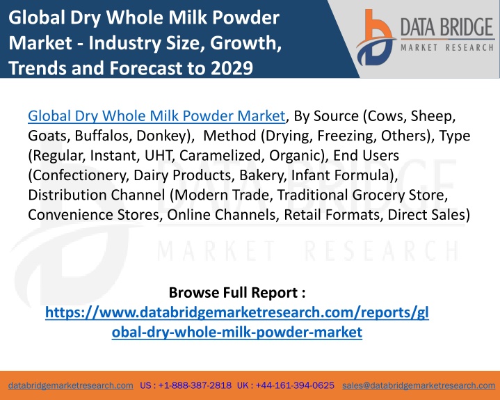 global dry whole milk powder market industry size