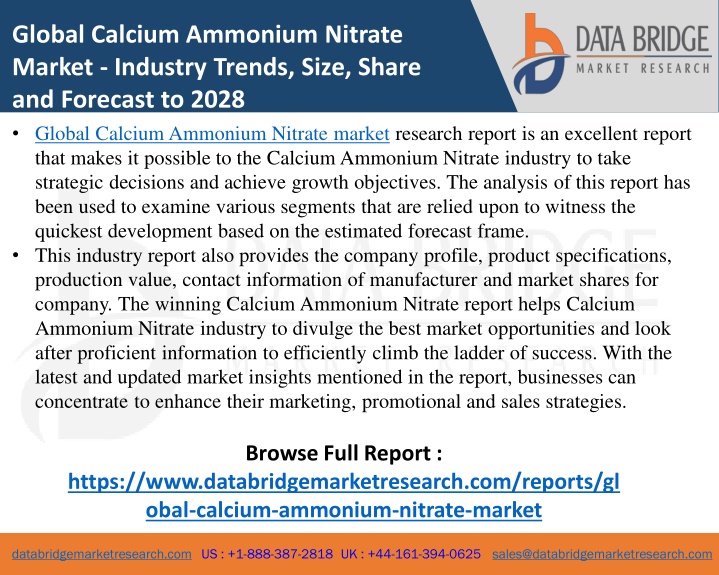 global calcium ammonium nitrate market industry