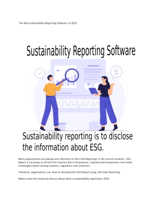 _The Best Sustainability Reporting Software  in 2023