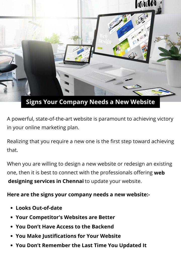 signs your company needs a new website