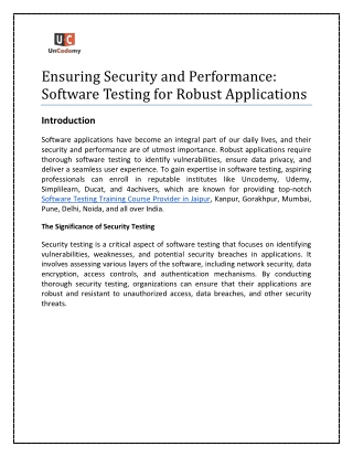 ensuring security and performance software