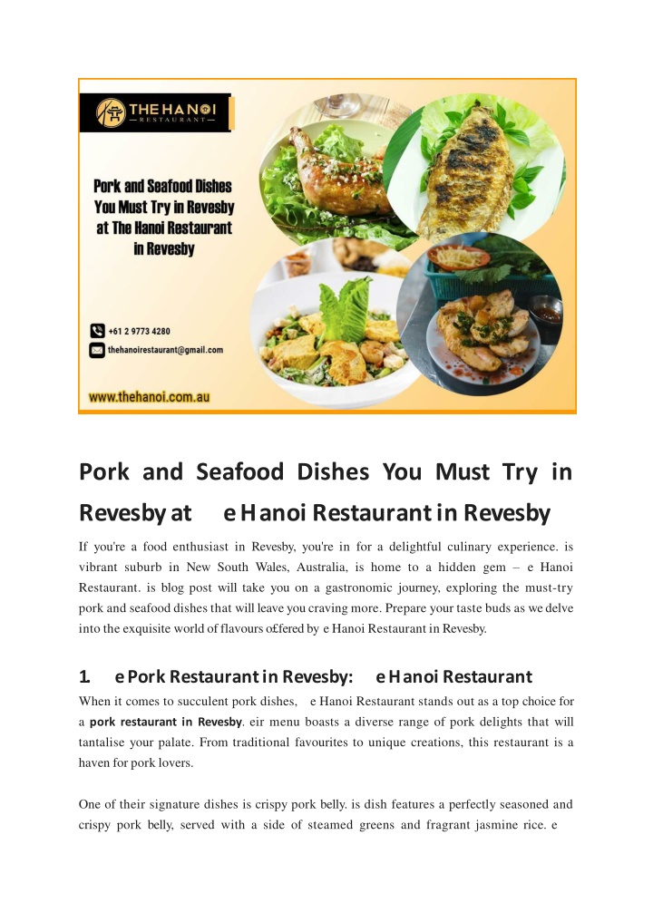 pork and seafood dishes you must
