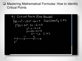 Mastering Mathematical Formulas How to Identify Critical Points