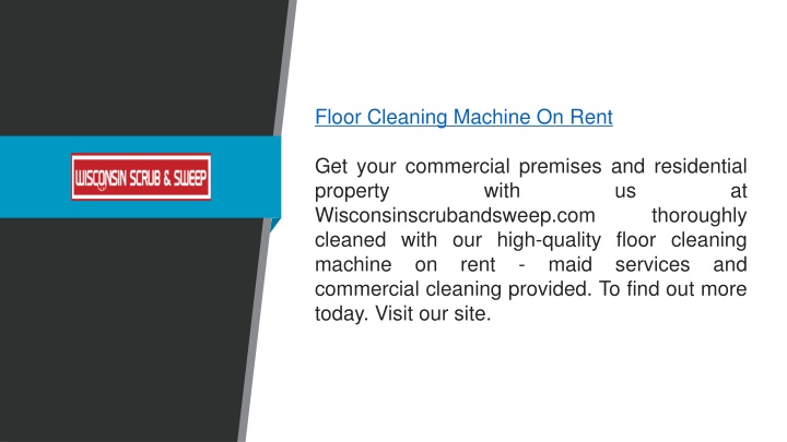 floor cleaning machine on rent get your