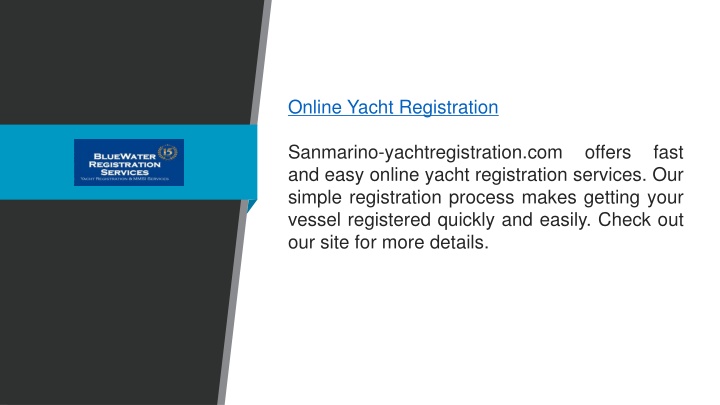online yacht registration sanmarino