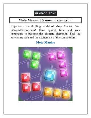 Moto Maniac  Gameaddazone.com
