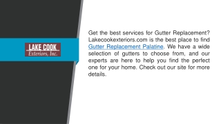 Gutter Replacement Palatine Lakecookexteriors.com