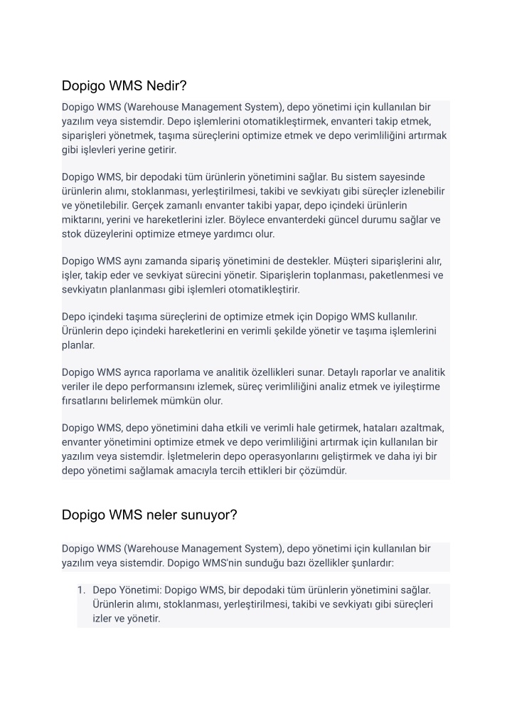 dopigo wms nedir