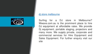 DJ Store Melbourne Wwave.com.au