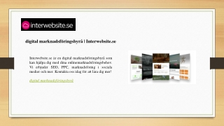 digital marknadsf ringsbyr interwebsite se