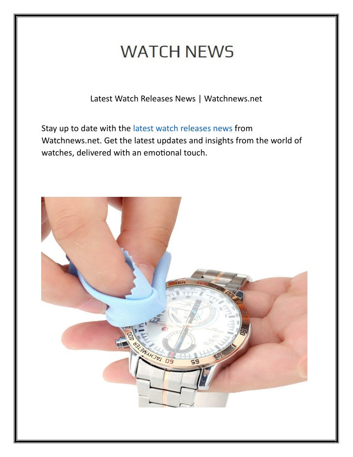 latest watch releases news watchnews net