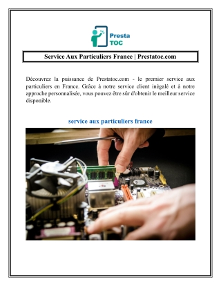 Service Aux Particuliers France  Prestatoc.com