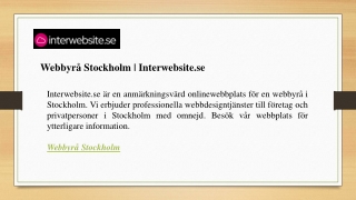 webbyr stockholm interwebsite se