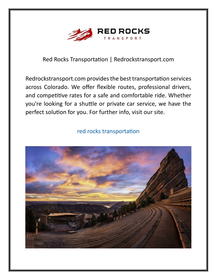red rocks transportation redrockstransport com