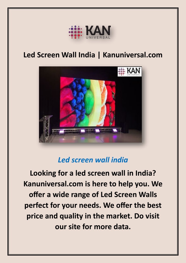 led screen wall india kanuniversal com