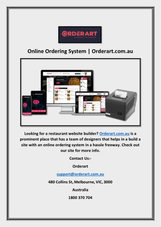 Online Ordering System | Orderart.com.au