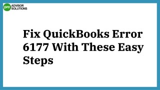 fix quickbooks error 6177 with these easy steps