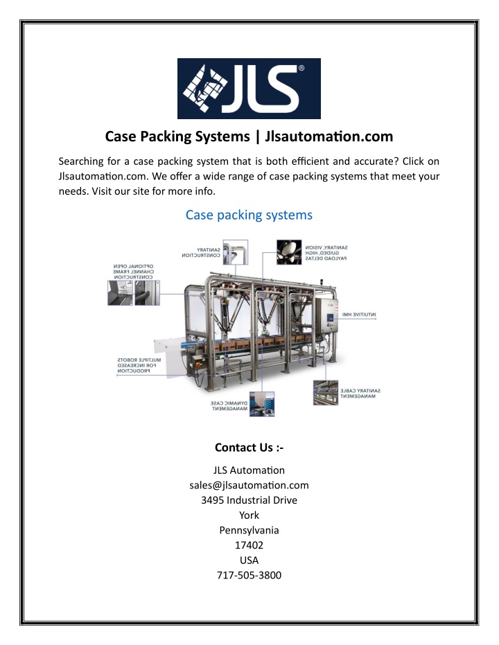 case packing systems jlsautomation com