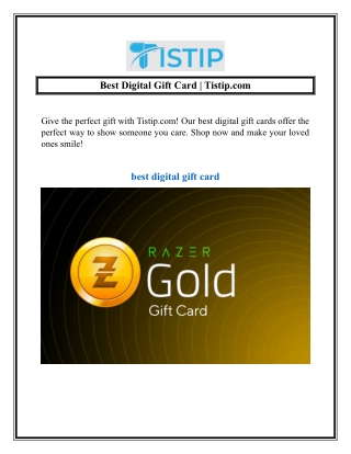 Best Digital Gift Card  Tistip.com