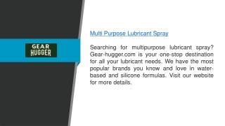 Multi Purpose Lubricant Spray  Gear-hugger.com