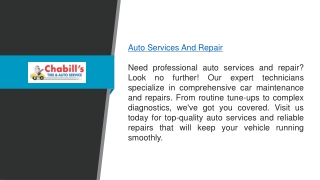 Auto Services And Repairchabillstire.com