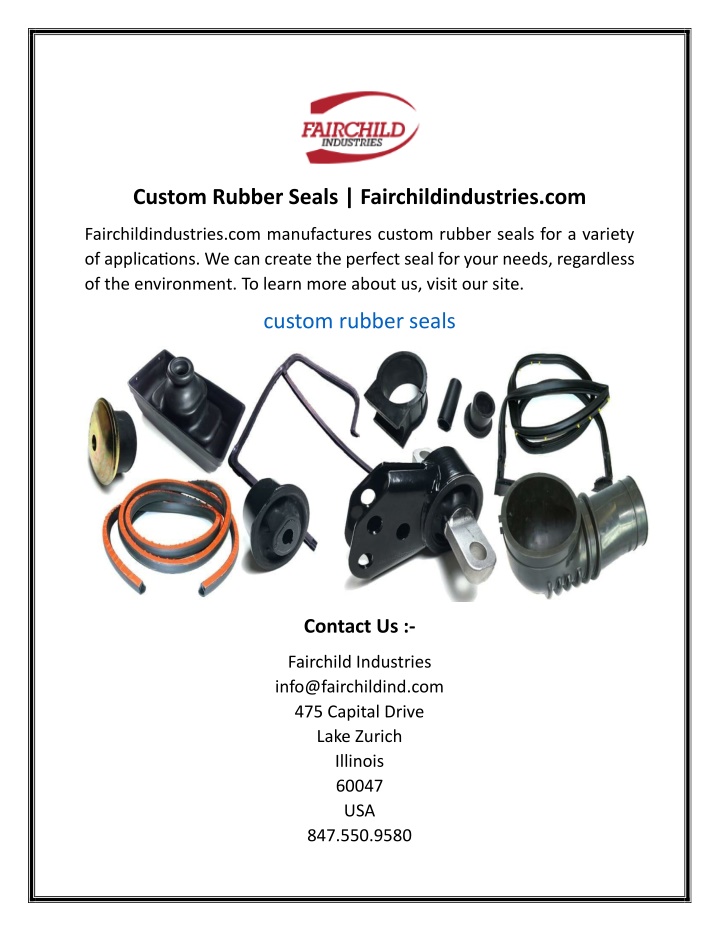 custom rubber seals fairchildindustries com