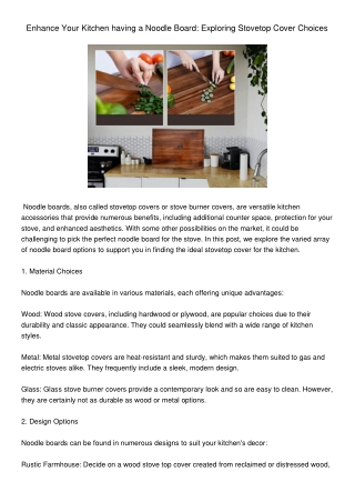 enhance your kitchen having a noodle board