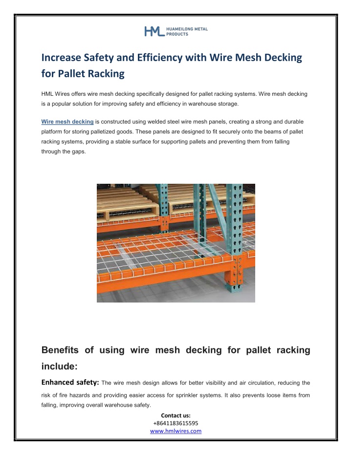 increase safety and efficiency with wire mesh