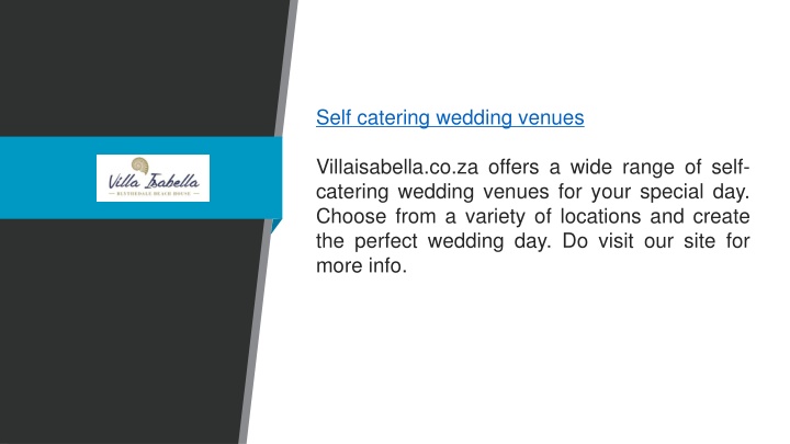 self catering wedding venues villaisabella