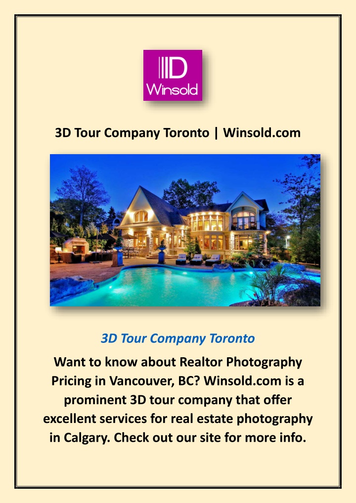 3d tour company toronto winsold com