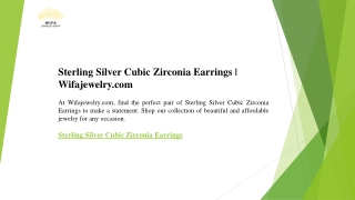 Sterling Silver Cubic Zirconia Earrings  Wifajewelry.com