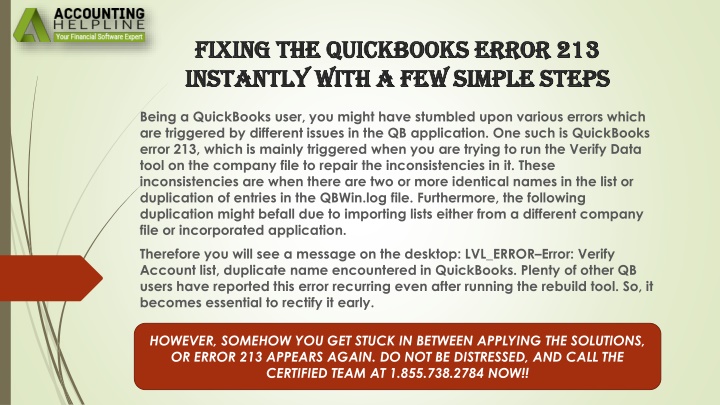 fixing the quickbooks error 213 instantly with a few simple steps