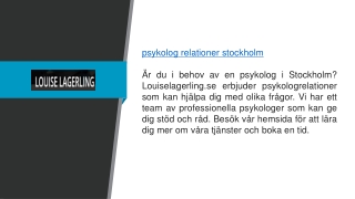 psykolog relationer stockholm  Louiselagerling.se