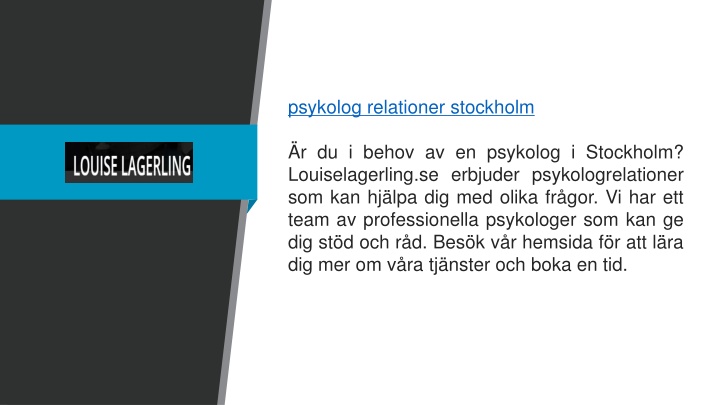 psykolog relationer stockholm r du i behov