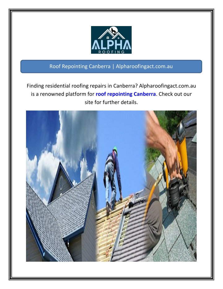 roof repointing canberra alpharoofingact com au