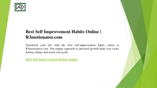 Best Self Improvement Habits Online  R3motionatoz.com