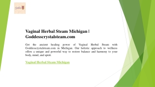 Vaginal Herbal Steam Michigan  Goddesscrystalsteam.com
