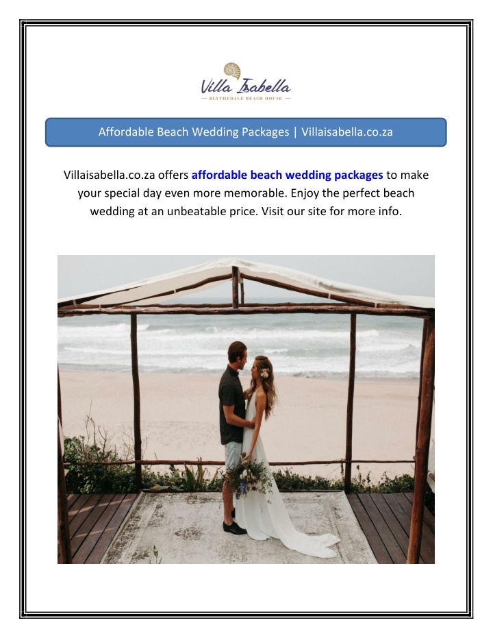 affordable beach wedding packages villaisabella