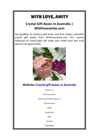 Crystal Gift Boxes In Australia  Withloveamity.com