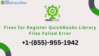 Resolve Register QuickBooks Library Files Failed Error