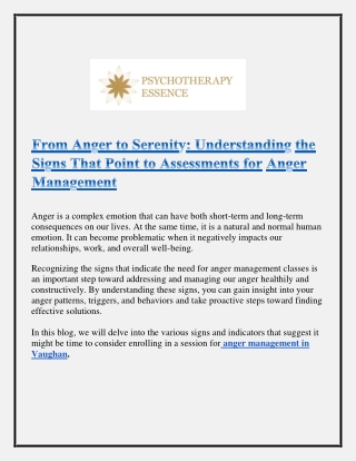 From Anger to Serenity: Understanding the Signs That Point to Assessments for Anger Management
