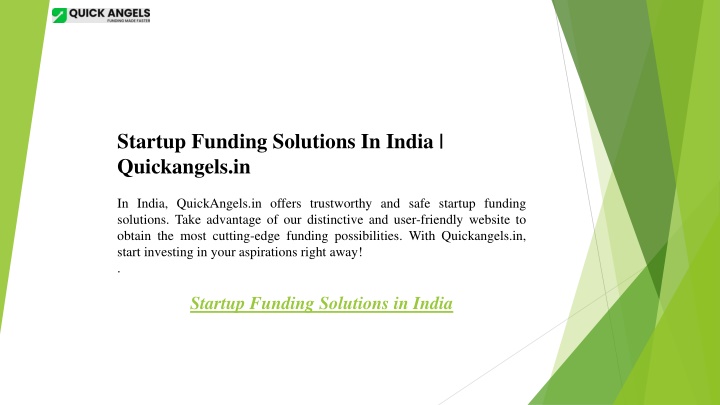 startup funding solutions in india quickangels