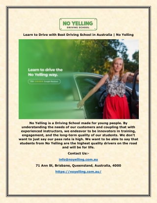 Learn to Drive with Best Driving School in Australia