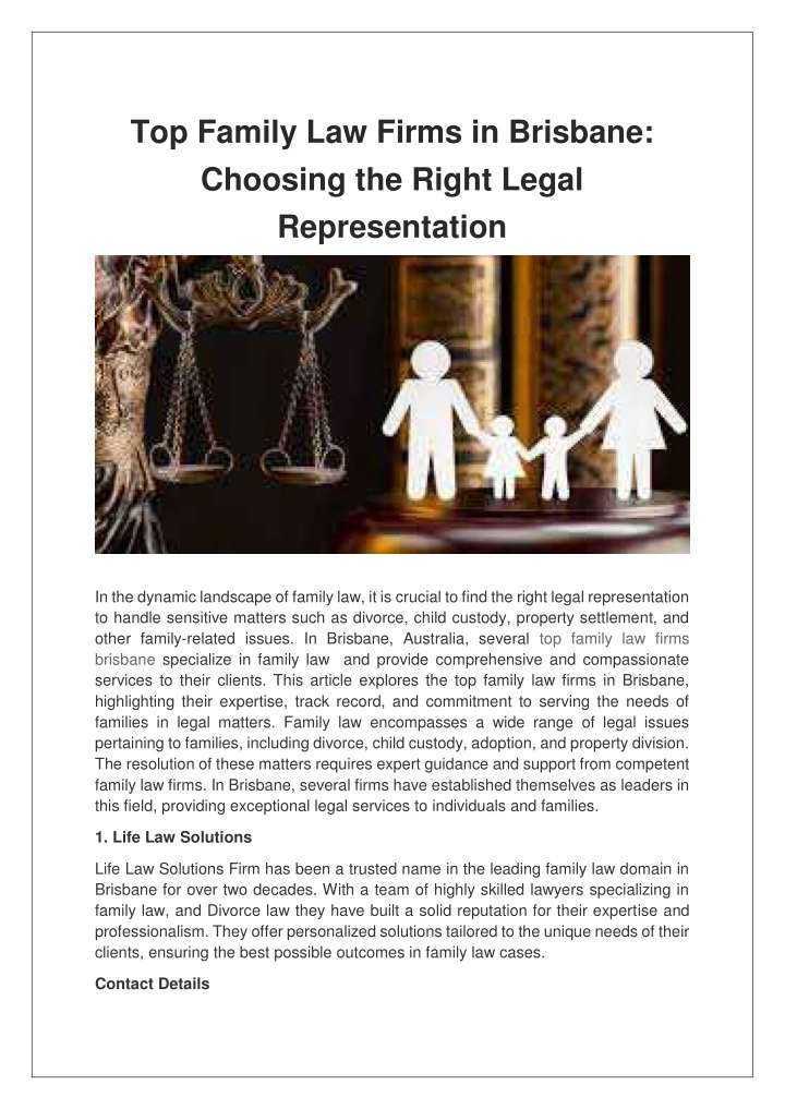 top family law firms in brisbane choosing