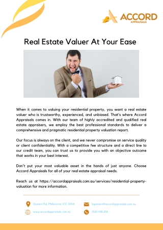 Real Estate Valuer At Your Ease - Accord Appraisals